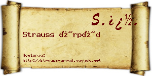Strauss Árpád névjegykártya